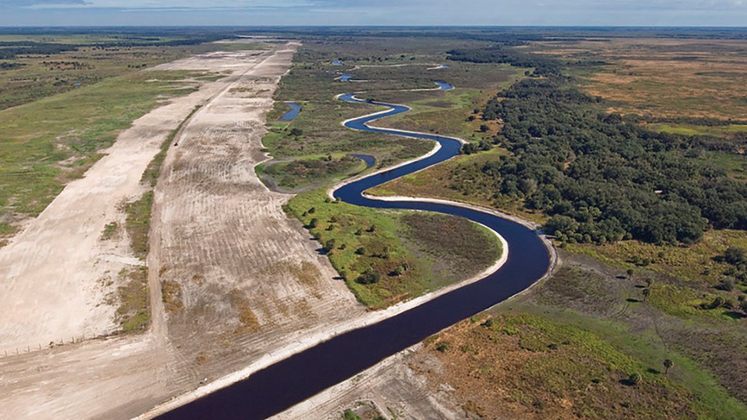 The Kissimmee River under restoration.